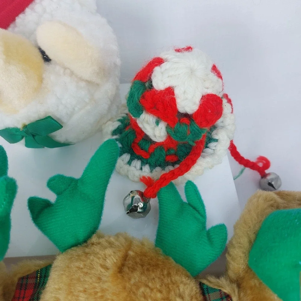 8 Vintage Christmas Door Knob‎ Covers Knobbies Bear Lamb Handmade Wreath Crochet